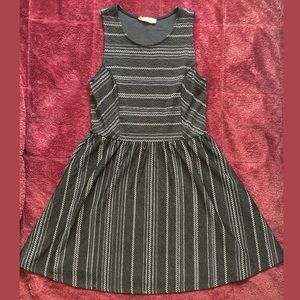 Black Striped Skater Dress